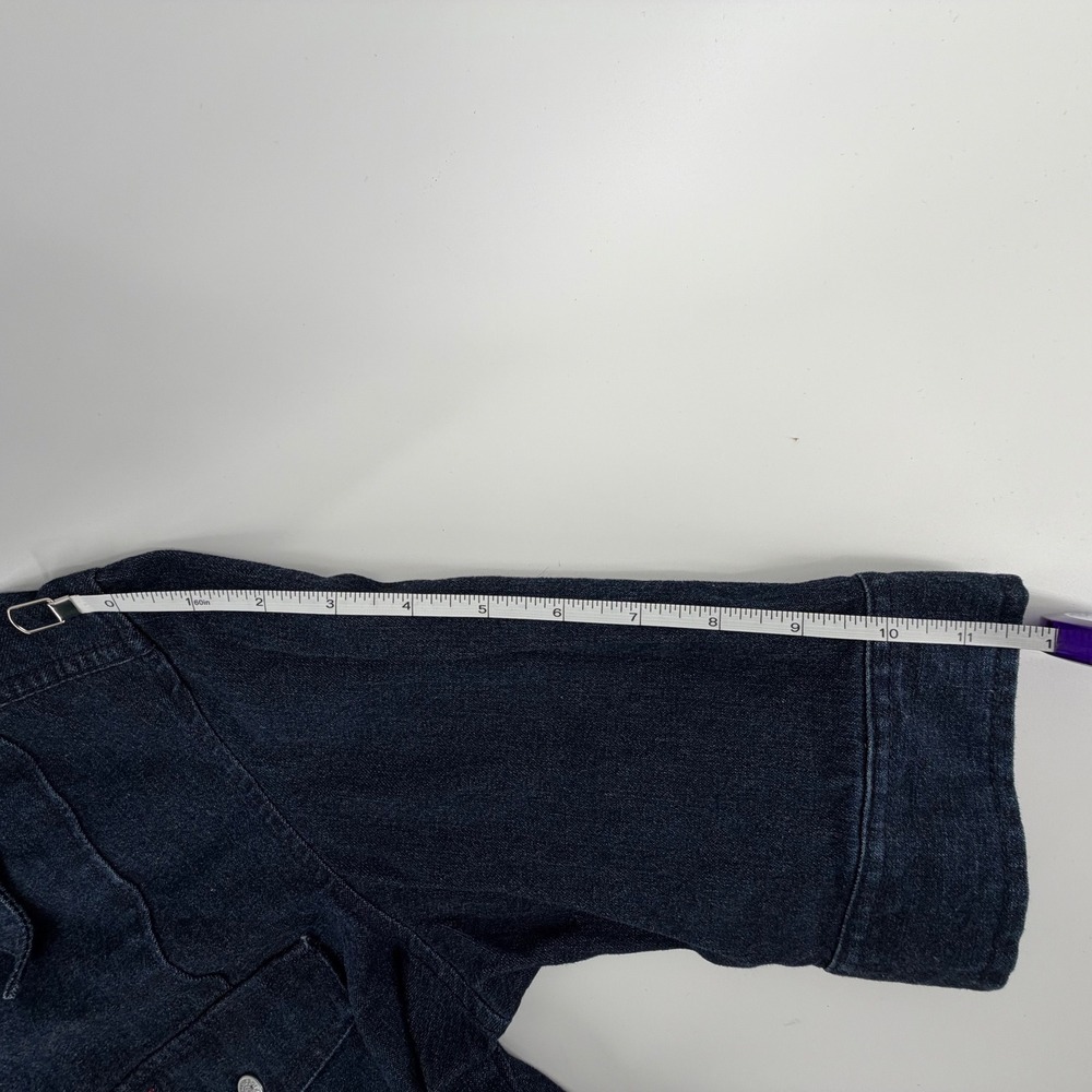 Tommy Hilfiger Jeans Denim Shirt Dress Dark Wash Stretch Size 8 Y2K Vintage - Picture 9 of 11